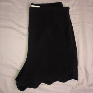 Black scalloped shorts